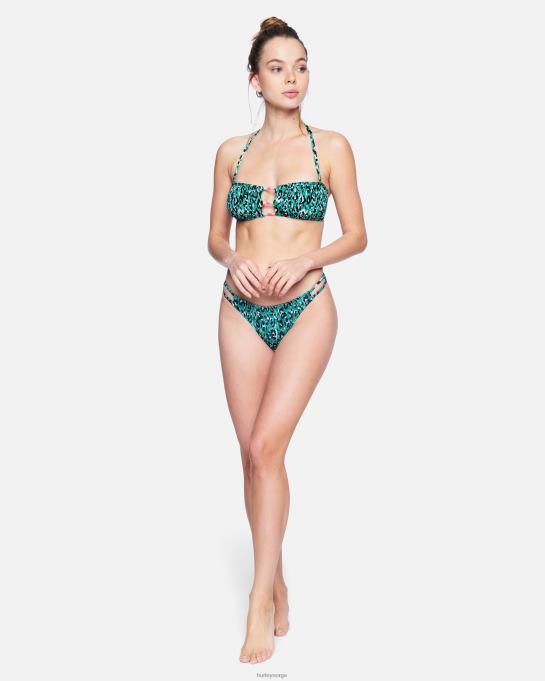 klær kvinner Hurley damer villkatt smocked bandeau smaragd multi R406L547