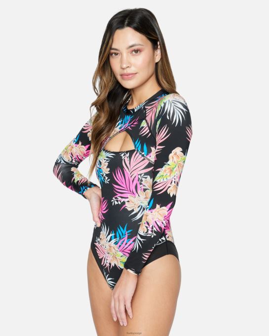 klær kvinner Hurley hana cross yoke surfedrakt svart R406L477