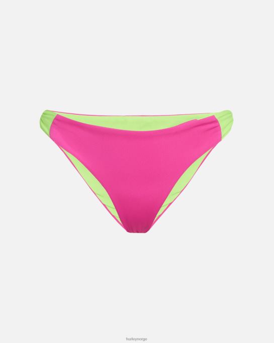 klær kvinner Hurley loveshackfancy x - max solid blokkert sløyfe moderat bikiniunderdel magenta/neon lime R406L536