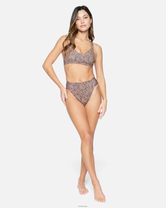 klær kvinner Hurley max leopard cross bak topp brunt sukker R406L464