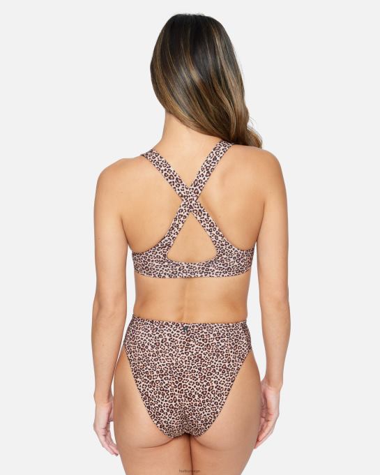 klær kvinner Hurley max leopard moderat tab side høy midje brunt sukker R406L465