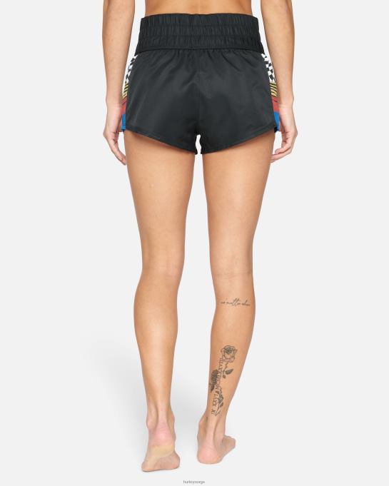 klær kvinner Hurley nascar fargeblokkert 2,5" boardshort svart hvit R406L499