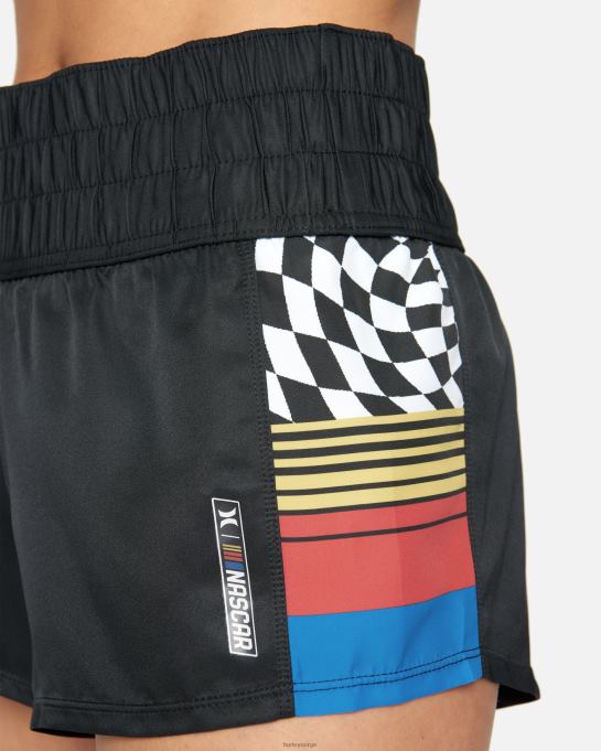 klær kvinner Hurley nascar fargeblokkert 2,5" boardshort svart hvit R406L499