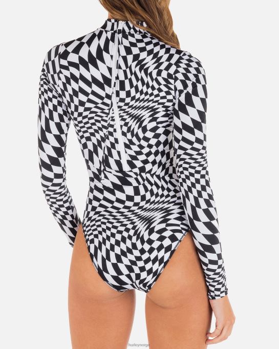 klær kvinner Hurley nascar moderat surfedrakt svart hvit R406L501