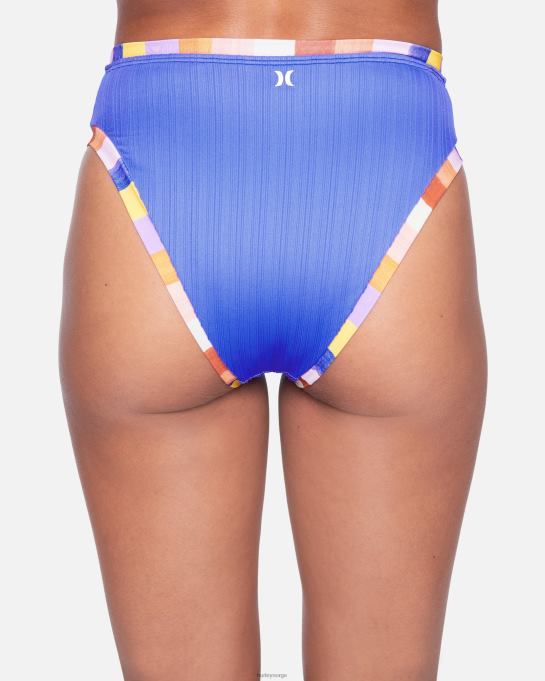 klær kvinner Hurley retro blokk moderat høy midje bikiniunderdel lagune multi R406L538