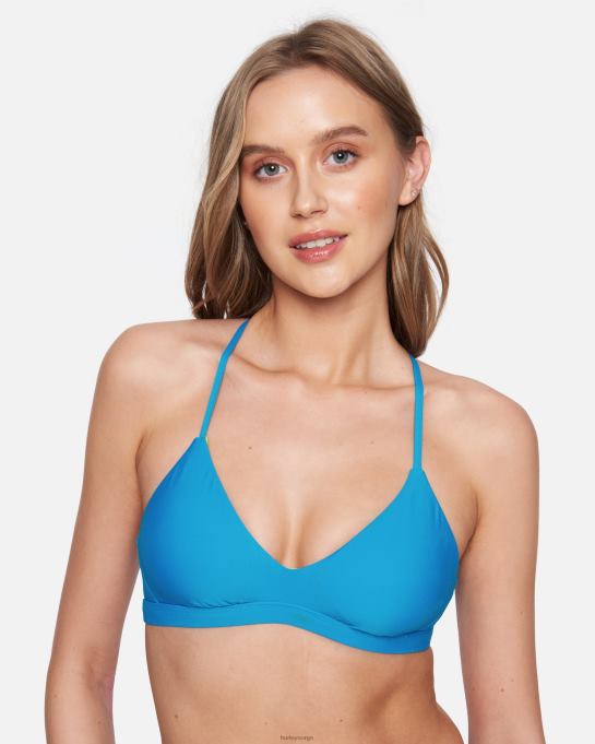 klær kvinner Hurley solid justerbar bikinitopp blå beat/neon lime R406L488