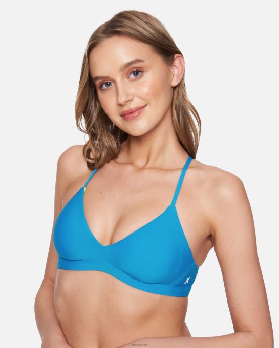klær kvinner Hurley solid justerbar bikinitopp blå beat/neon lime R406L488