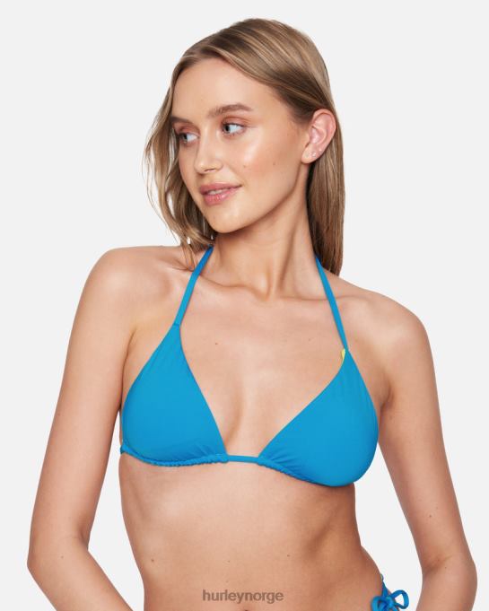 klær kvinner Hurley solid vendbar basic tri-topp blå beat/neon lime R406L467