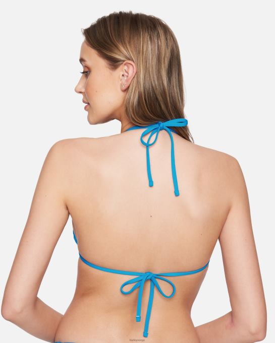 klær kvinner Hurley solid vendbar basic tri-topp blå beat/neon lime R406L467