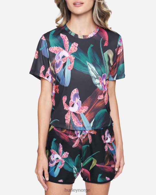 klær kvinner Hurley surfetopp med hybrid knute for kvinner svart/orkide R406L548