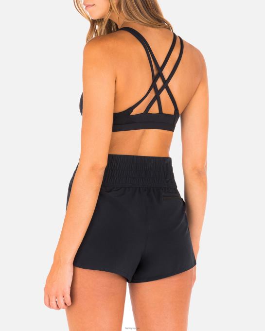 klær kvinner Hurley x moore aloha solid 2,5" høy midje boardshort svart R406L540