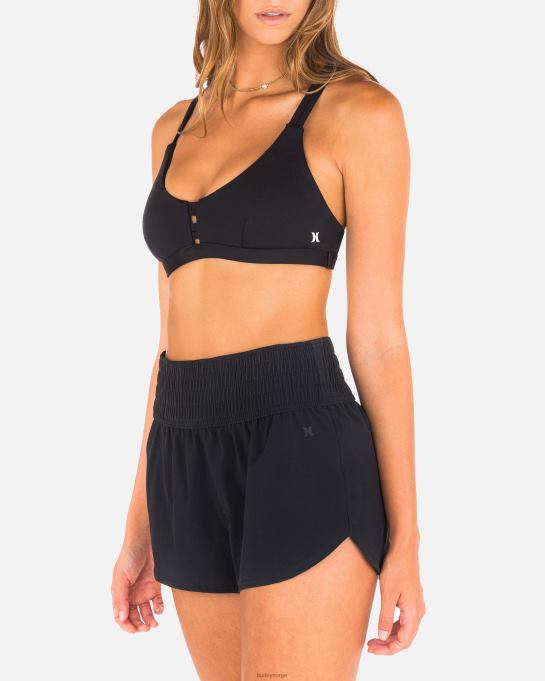 klær kvinner Hurley x moore aloha solid 2,5" høy midje boardshort svart R406L540