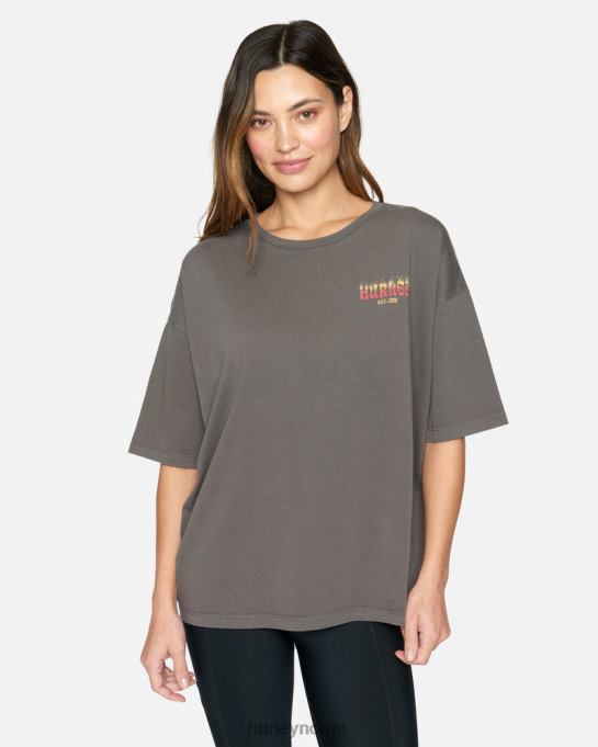 klær kvinner Hurley brennende sol kjæreste-t-skjorte svart R406L551