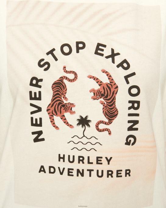 klær kvinner Hurley eventyrer klassisk t-skjorte hvit vintage R406L567