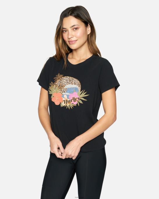 klær kvinner Hurley klassisk leopard t-skjorte svart R406L566