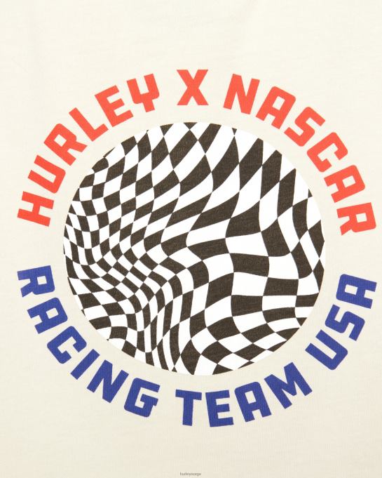klær kvinner Hurley nascar team usa crop langermet t-skjorte vintage hvit R406L570