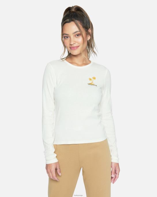 klær kvinner Hurley sna langermet rib-t-skjorte marshmallow R406L560