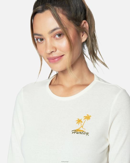 klær kvinner Hurley sna langermet rib-t-skjorte marshmallow R406L560