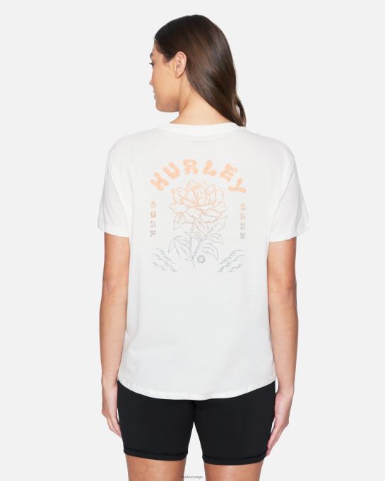 klær kvinner Hurley sophia vasket avslappet kjæreste-t-skjorte marshmallow R406L504