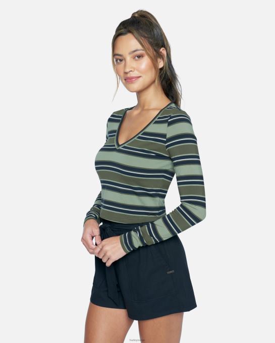 klær kvinner Hurley sophie fitted t-skjorte spraglete stripe R406L580