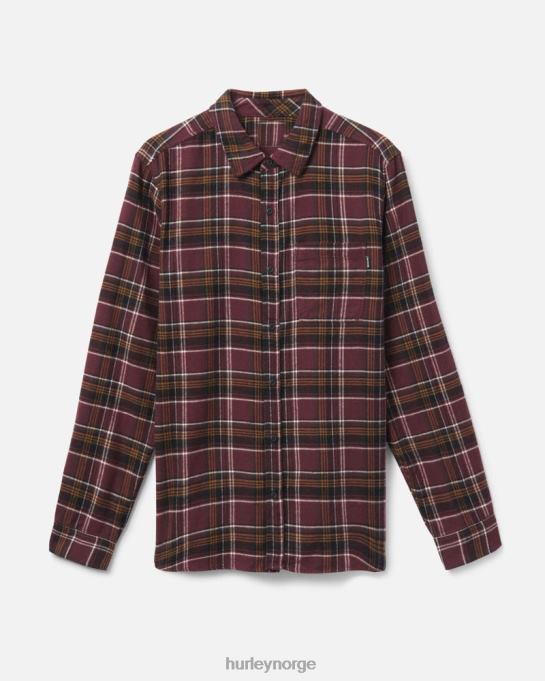klær menn Hurley Portland økologisk flanellskjorte brun R406L366