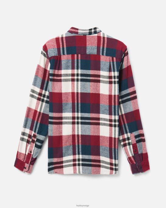 klær menn Hurley Portland økologisk flanellskjorte ekte rødt R406L376
