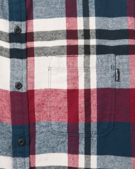 klær menn Hurley Portland økologisk flanellskjorte ekte rødt R406L376