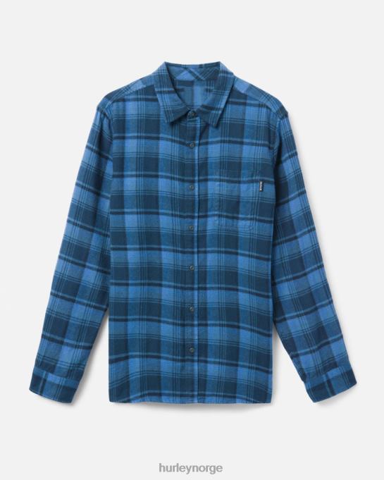 klær menn Hurley Portland økologisk flanellskjorte pansret marine R406L389