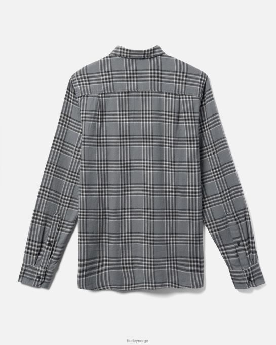 klær menn Hurley Portland økologisk flanellskjorte steingrå R406L372