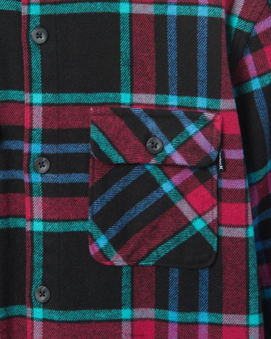 klær menn Hurley Santa Cruz strandlinjeflanell svart R406L400