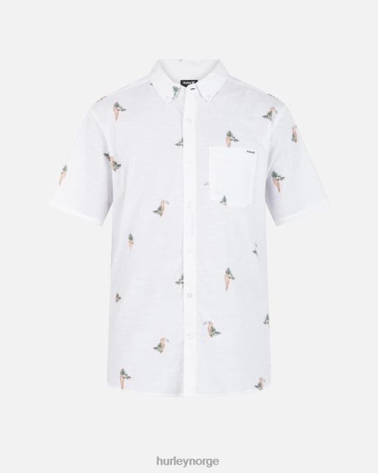 klær menn Hurley one and only stretch kortermet skjorte hvit 2 R406L284