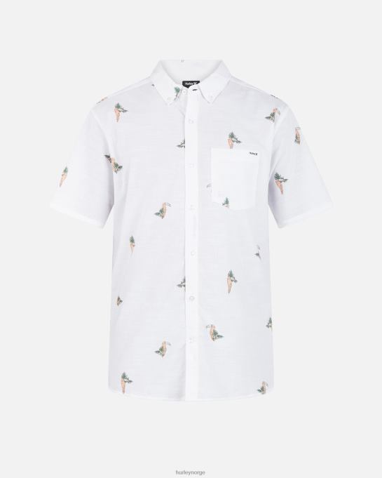 klær menn Hurley one and only stretch kortermet skjorte hvit 2 R406L284