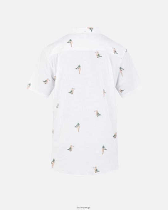 klær menn Hurley one and only stretch kortermet skjorte hvit 2 R406L284
