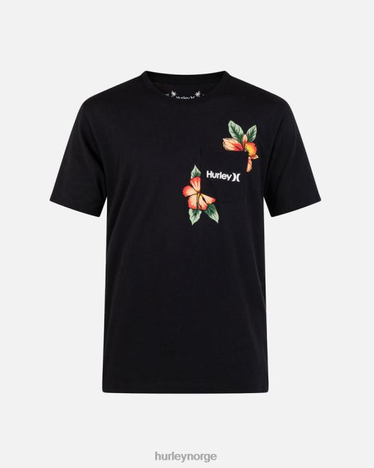klær menn Hurley hverdags halekulani lomme med kortermet t-skjorte svart R406L16