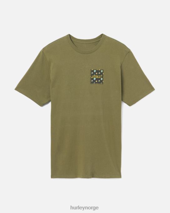 klær menn Hurley hverdags t-skjorte med fire hjørner oliven R406L303