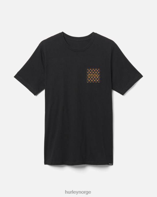 klær menn Hurley hverdags t-skjorte med fire hjørner svart R406L300