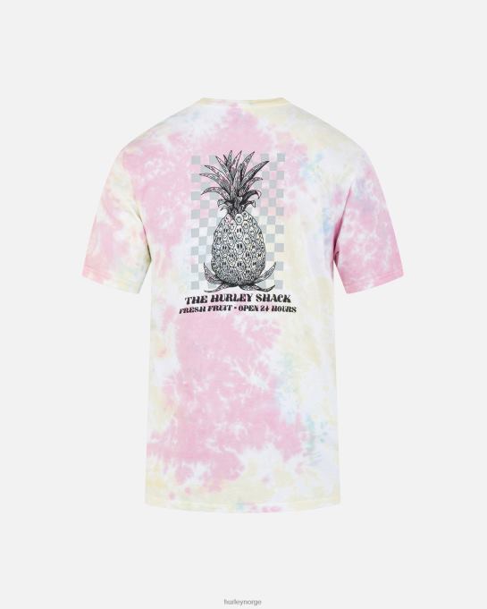 klær menn Hurley hverdags tie dye trippy ananas kortermet t-skjorte eggeskall R406L65